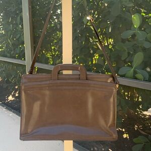 Attaché case, leather, strap and handles, some wear